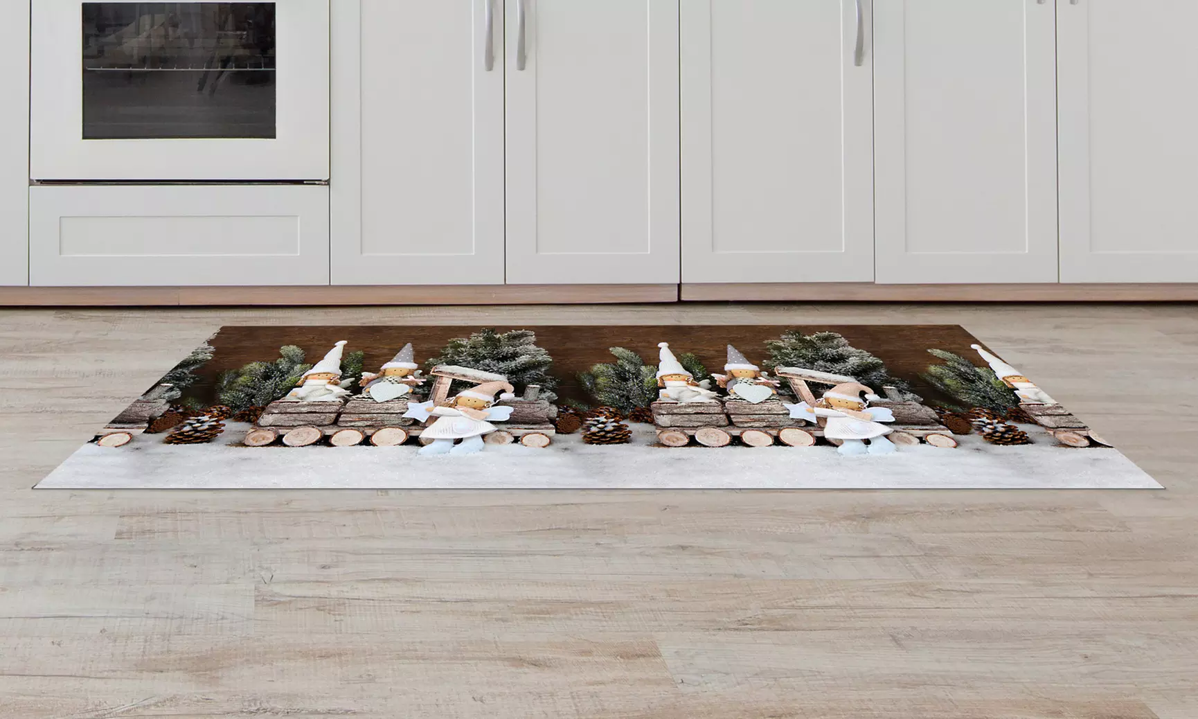 Antislip keukentapijt met kerstpatroon