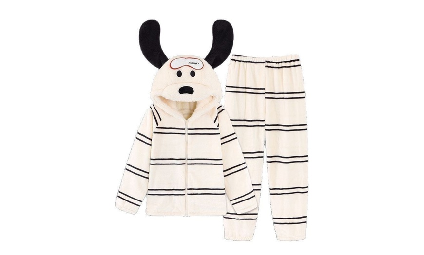 Image 1: Snoopy Inspired Snuggy Pyjama Set