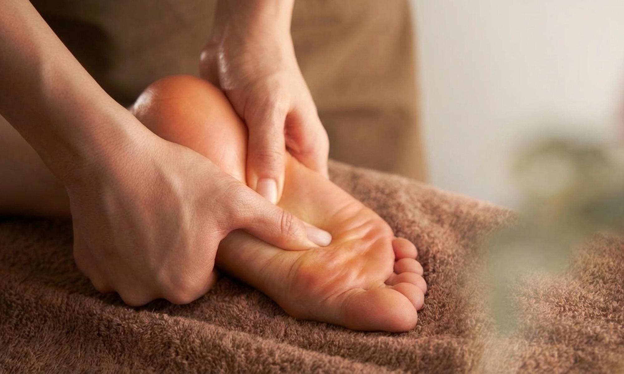 Foot reflexology for relaxation and balance