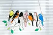 Multicolor Birds On A Wire High Stained Suncatcher Window Panel Home Decor - Second Medium