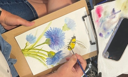 For One Person: Watercolor Painting with Coffee and Peace Cake - KyePepperStudios - Kansas City, MO