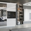 Image 3: Modern High Gloss Door Wardrobe With Mirror and Drawers