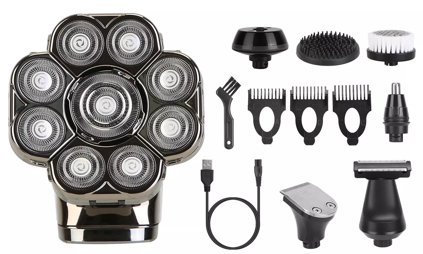 iMounTEK 6-in-1 9D Head Shaver for Men Cordless Wet Dry Razor with LED Display