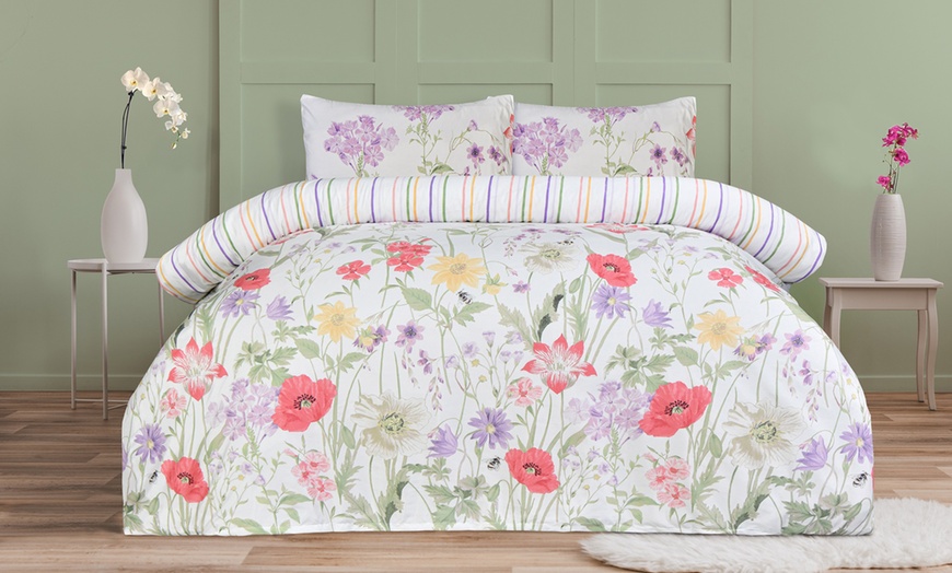 Image 1: Smart Living Soft Reversible Wild Flowers Duvet Cover and Pillowcases