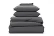 Bettwäsche-Set in Schiefergrau - weich, pflegeleicht, knitterfrei, OEKO-TEX®-zertifiziert, in versch. Größen erhältlich - Second Medium