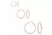 Women's Set of 3 Sterling Silver 15mm , 25mm and 35mm Classic Hoop Earrings - Second Medium