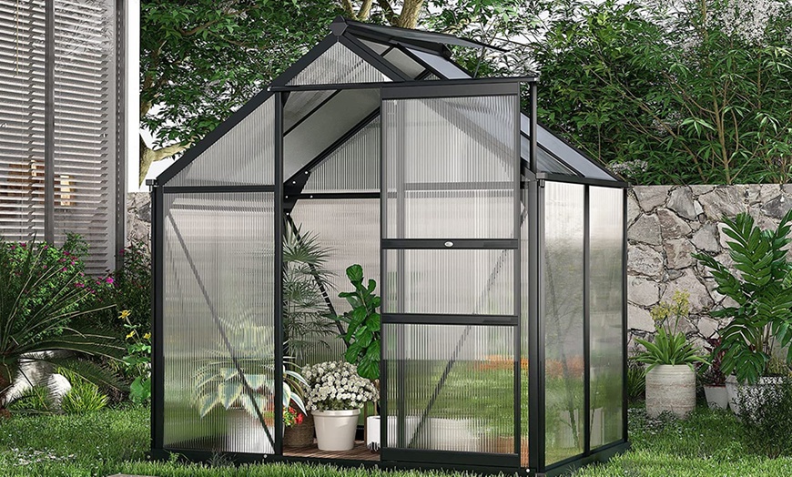 Image 2: Outsunny Clear Large Walk-In Greenhouse