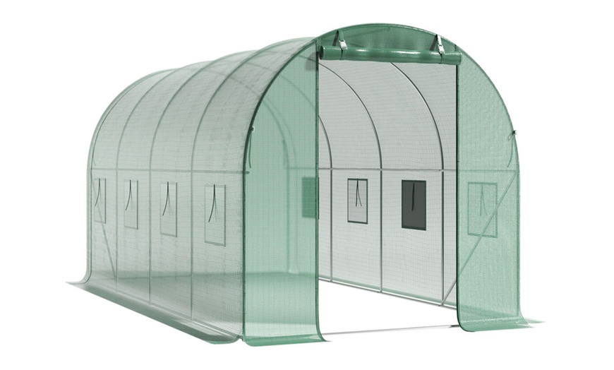 Image 2: Outdoor Walk-in Tunnel Steel Greenhouse with PE Cover