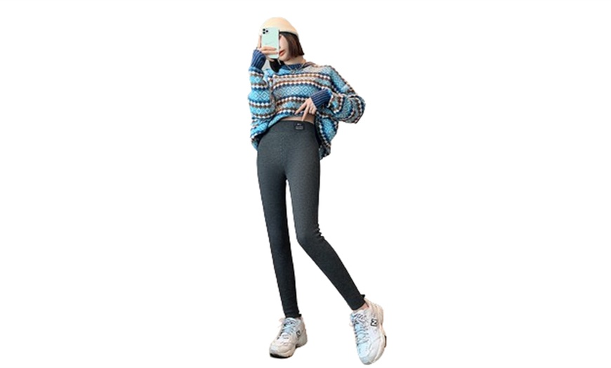 Image 9: Women's Extra Warm Fleece Lined Leggings