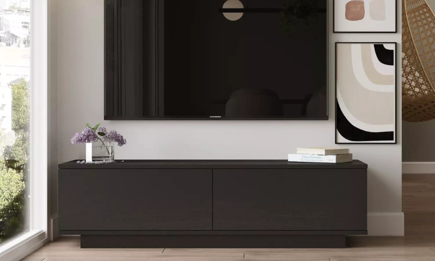 Meuble TV design Kocoon 140 cm, collection "Romi"