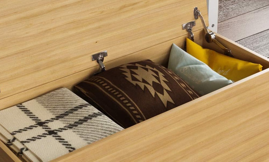 Image 6: Leon Wood Ottoman - Stylish Storage Solution