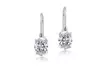 1 or 2 Pairs 2.00 CTTW Oval Cut Leverback Earrings With Crystals From Swarovski - Second Medium