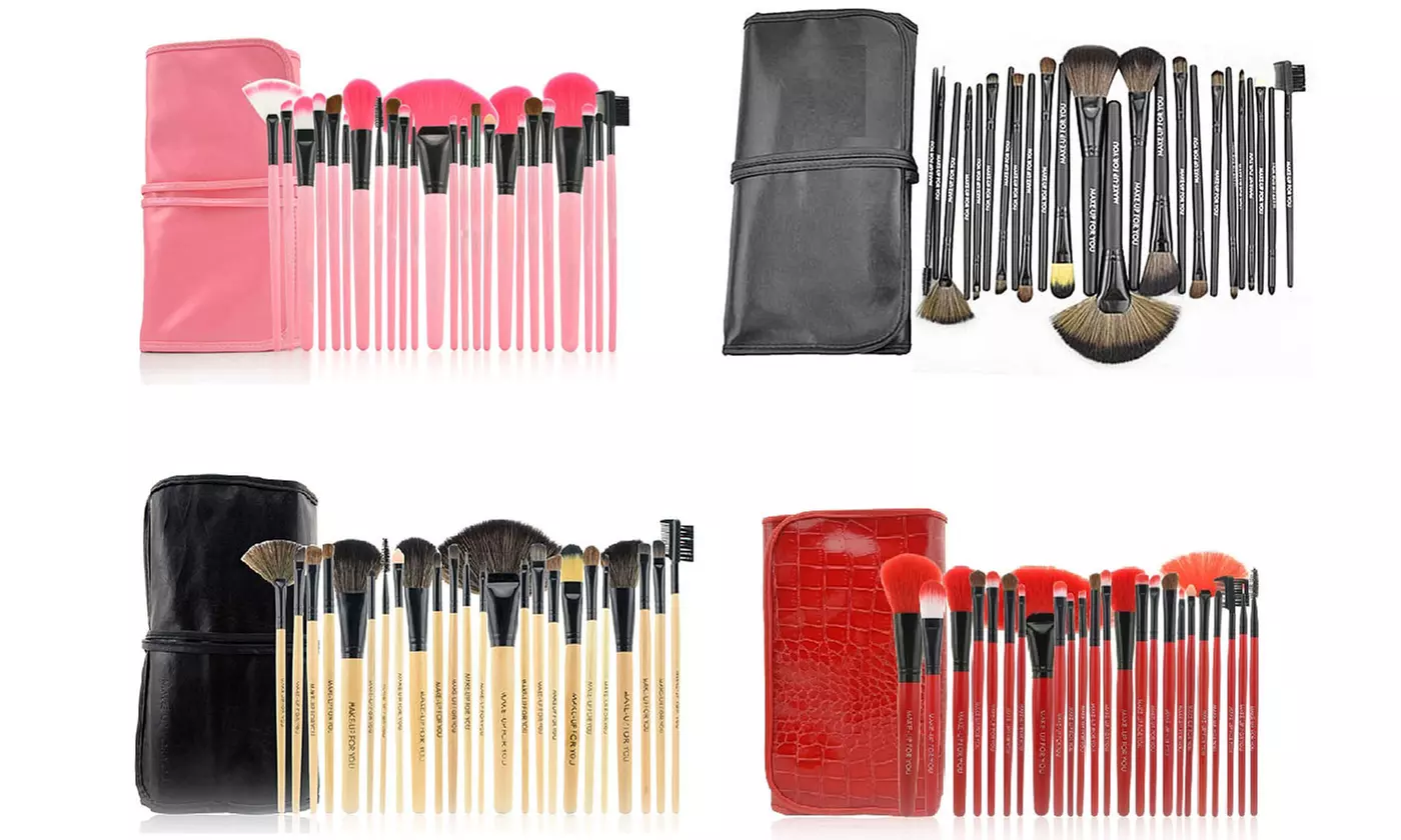 Makeup Brush Set with Vegan Leather Case (24-Piece) - Primary Image