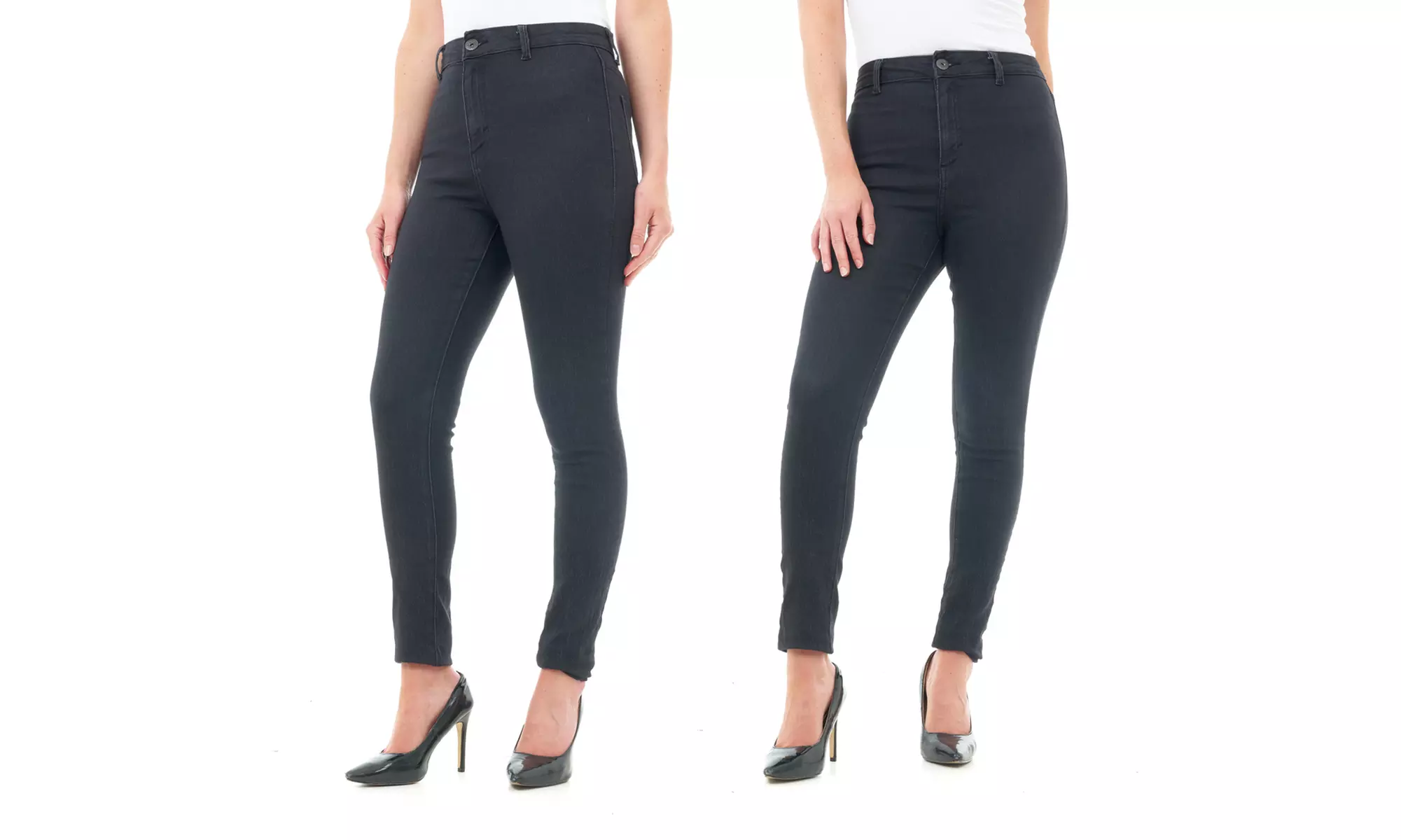 High-Waisted Skinny Fit Denim Jeans