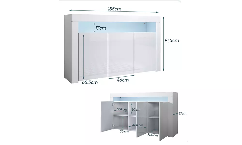 Dressoir met open vak en led-verlichting, incl. verzendkosten - Image 3