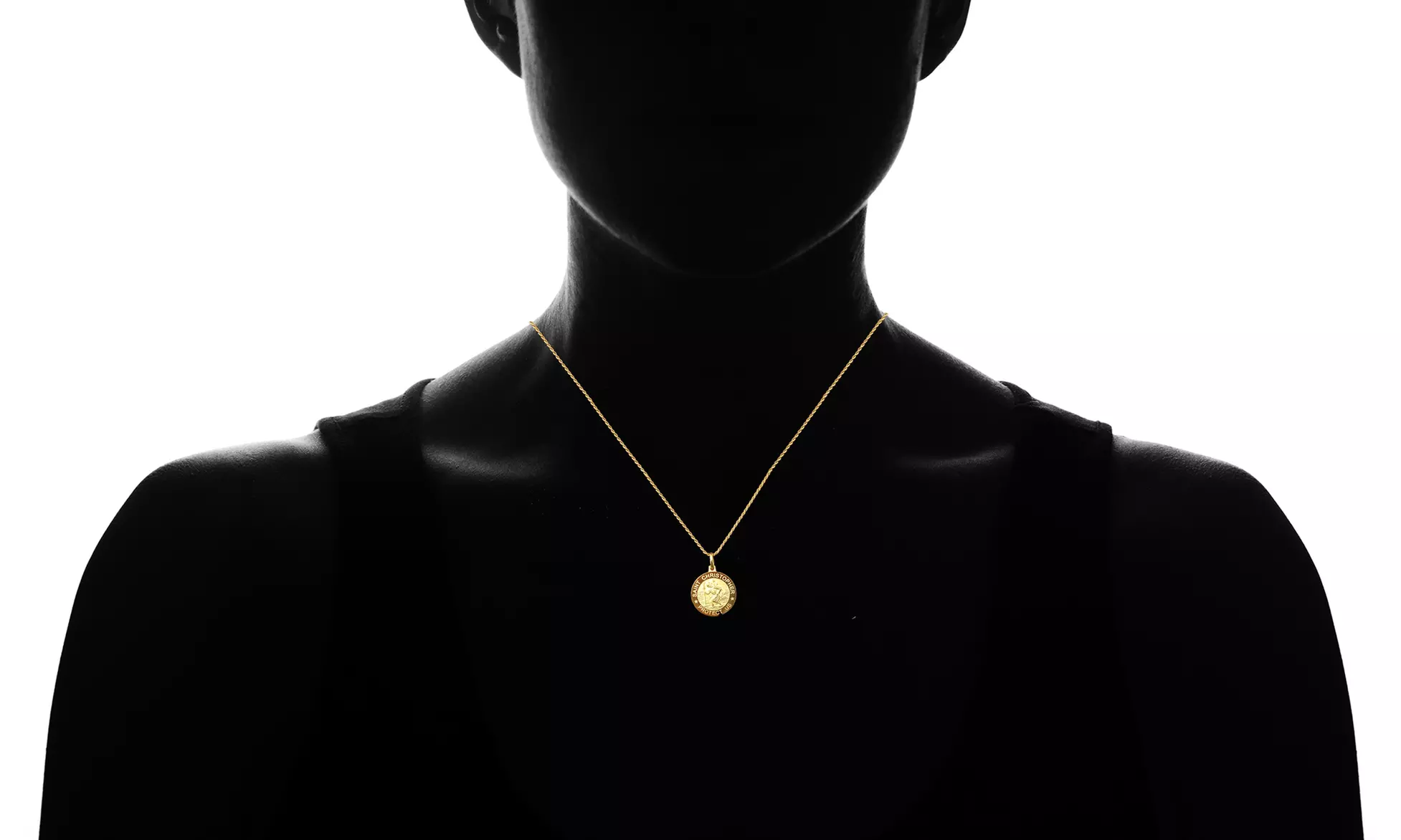 18K Gold Plated Sterling Silver Religious Medallion Necklace by Moricci
 - Second Medium