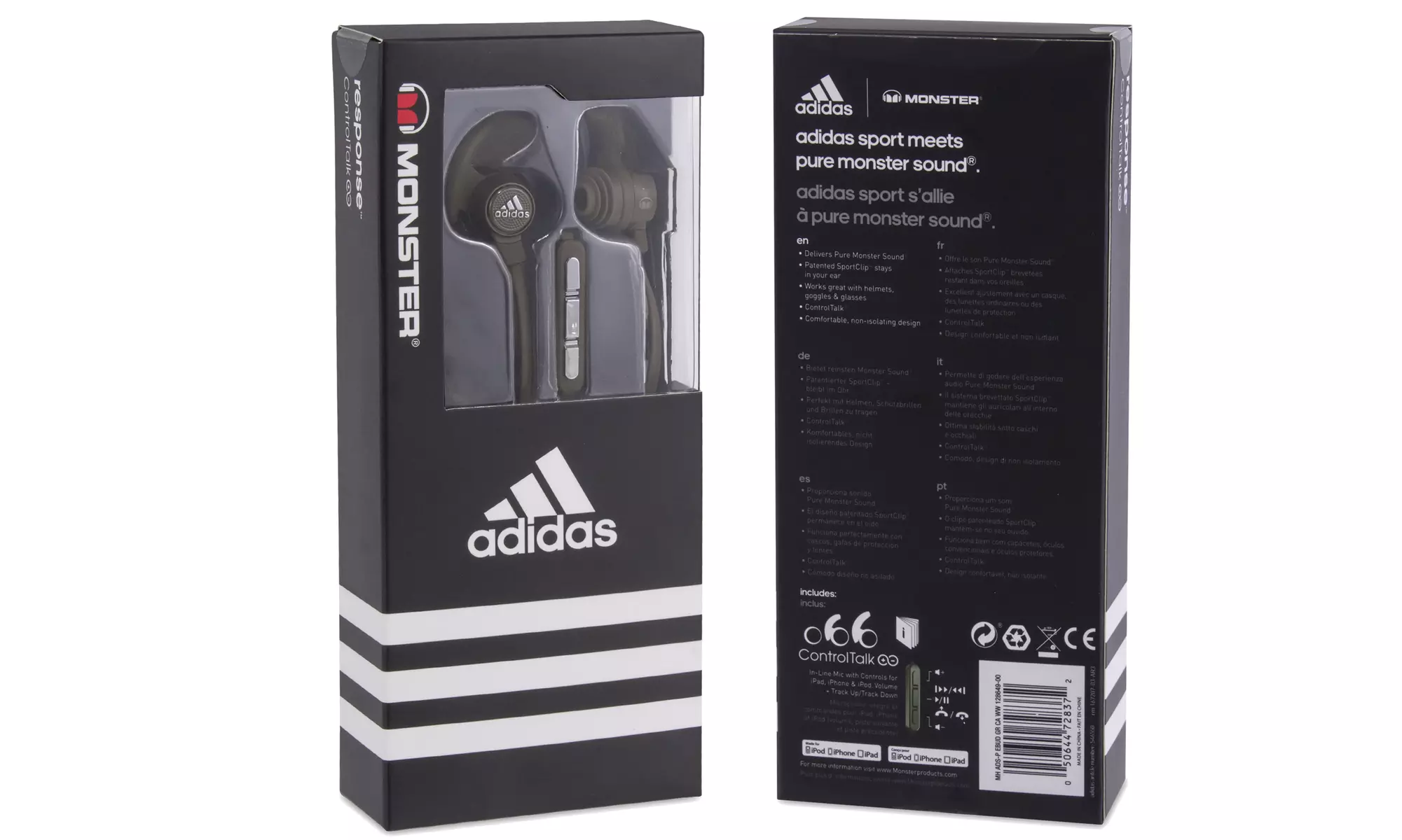 Monster Adidas Performance Sweat-Proof Antimicrobial Earbuds with Apple ControlTalk - Second Medium