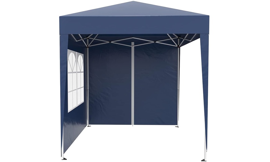 Image 5: Outsunny Pop-Up Gazebo 2m x 2m with Side Panels in Blue, Black, Green