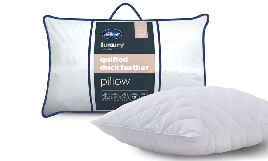 Image 1: One or Two Silentnight Quilted Duck Feather Pillows