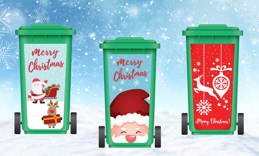 Image 6: Make Your Wheelie Bin Merry with Festive Christmas Stickers!
