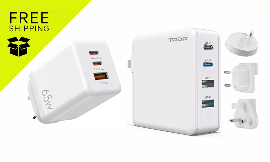 Image 1: TODO 65W USB Type C Charger Adaptor 3 Port - GS-W65A0946E and More