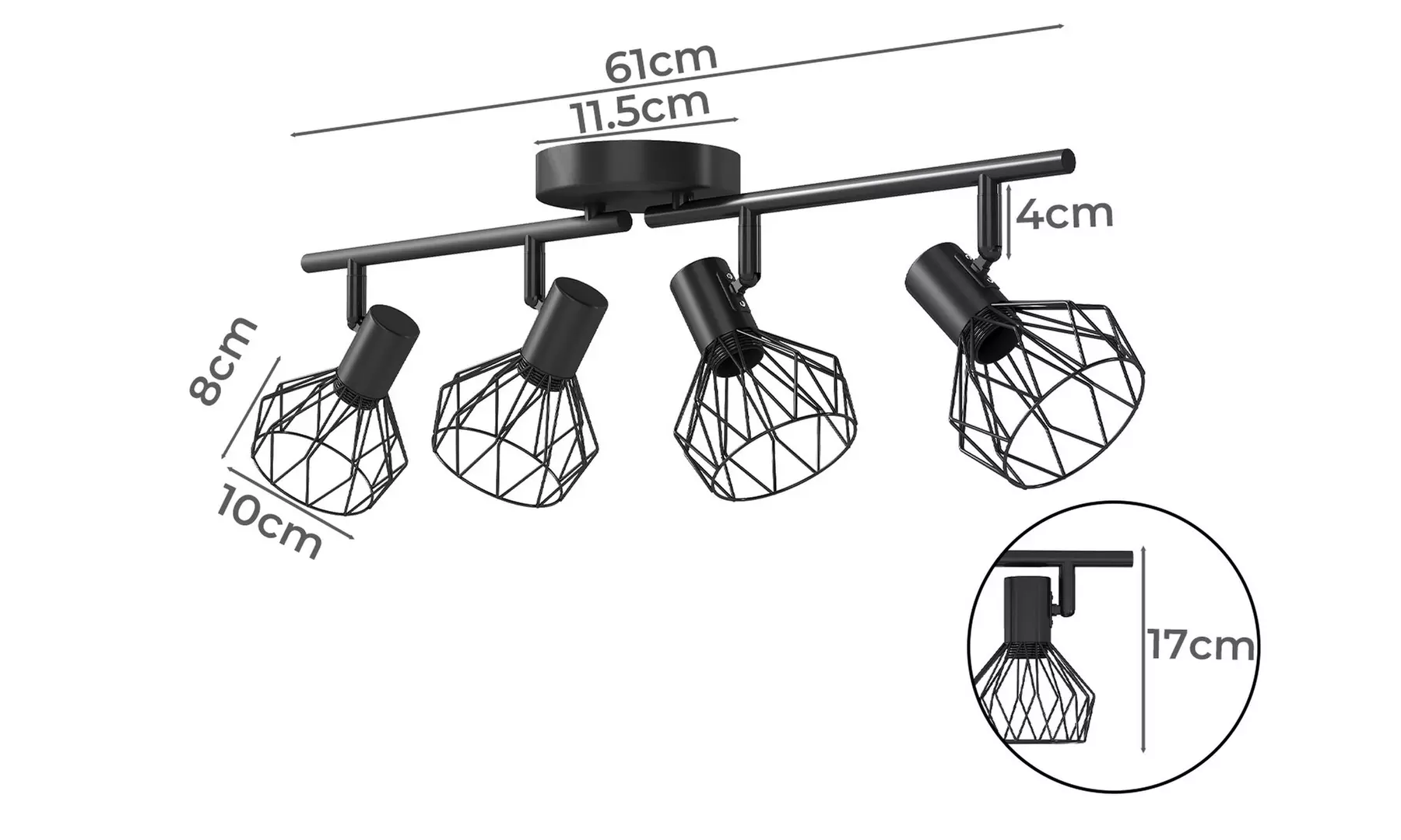 Emitto 3-Way and 4-Way Vintage Industrial Spotlight
