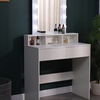 Image 6: White Hollywood Dressing Table with Lighted Mirror