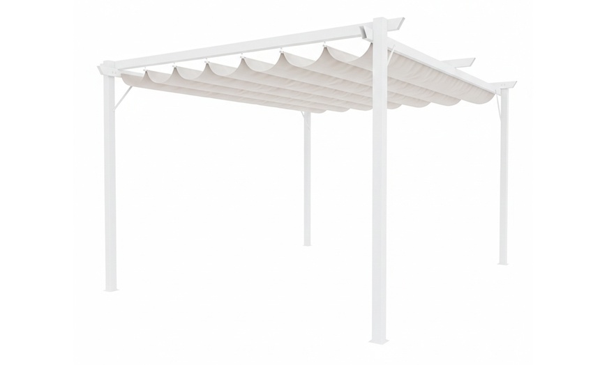 Image 8: Pergola da giardio in acciaio e telo retrattile