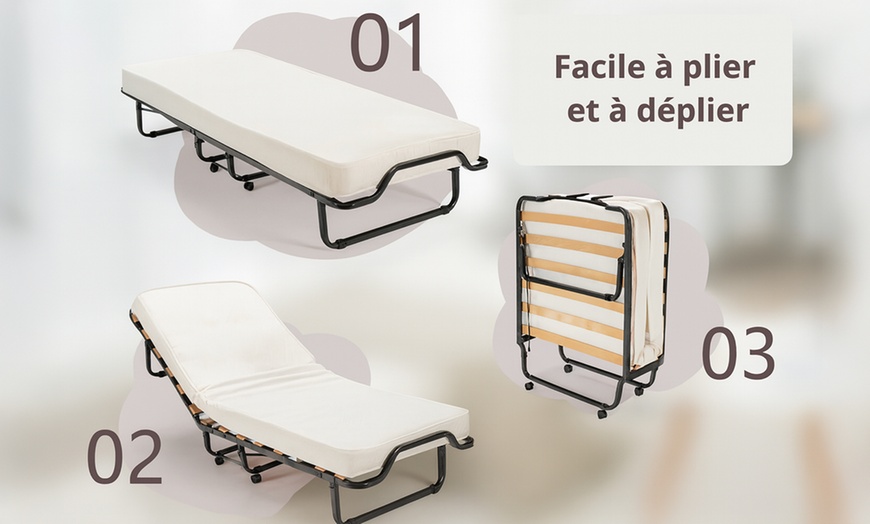 Image 7: Sampur opklapbed op wielen van 90 x 200 cm met traagschuimmatras