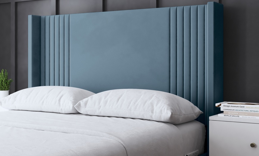 Image 20: DS Living Elara Winged Panel Bed With Ottoman Gas Lift