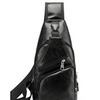Image 6: Men Women Sling Chest Bag Leather Shoulder Cross-body Pack With USB Port