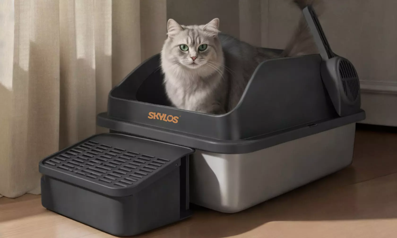 Skylos Stainless Steel Cat Litter Boxes