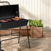 Image 1: Outdoor Garden Trolley Barrel Charcoal Grill with Temperature Control