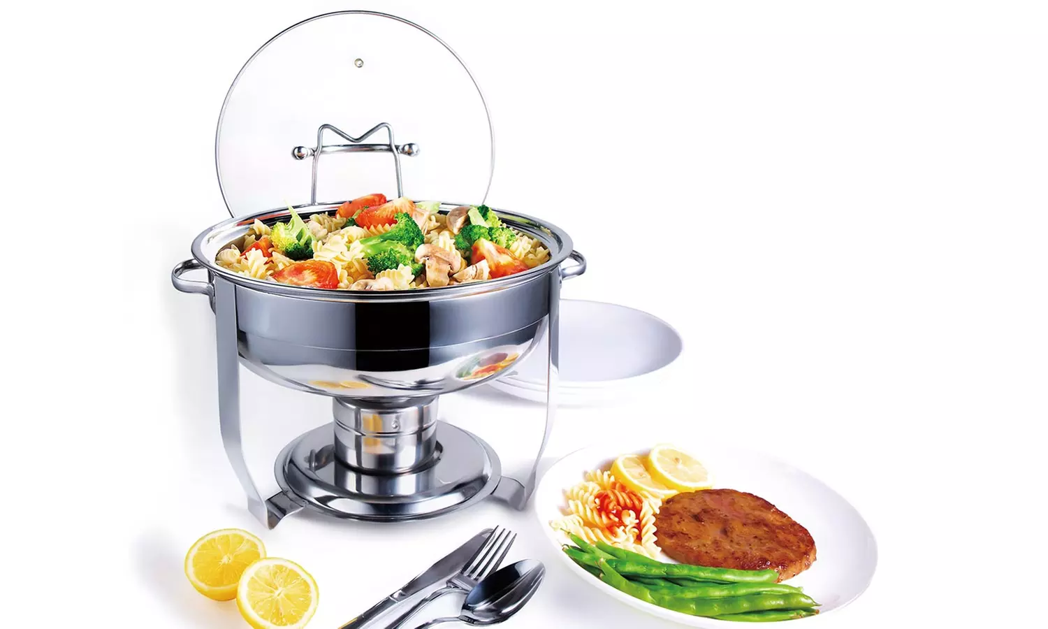 Culinary Edge 4-Qt. Stainless Steel Chafing Dish (7-Piece) - Primary Image