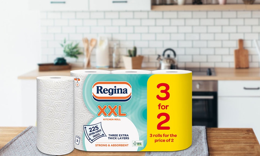 Image 2: 12 or 24 Rolls of Regina XXL Three for Two Kitchen Towels