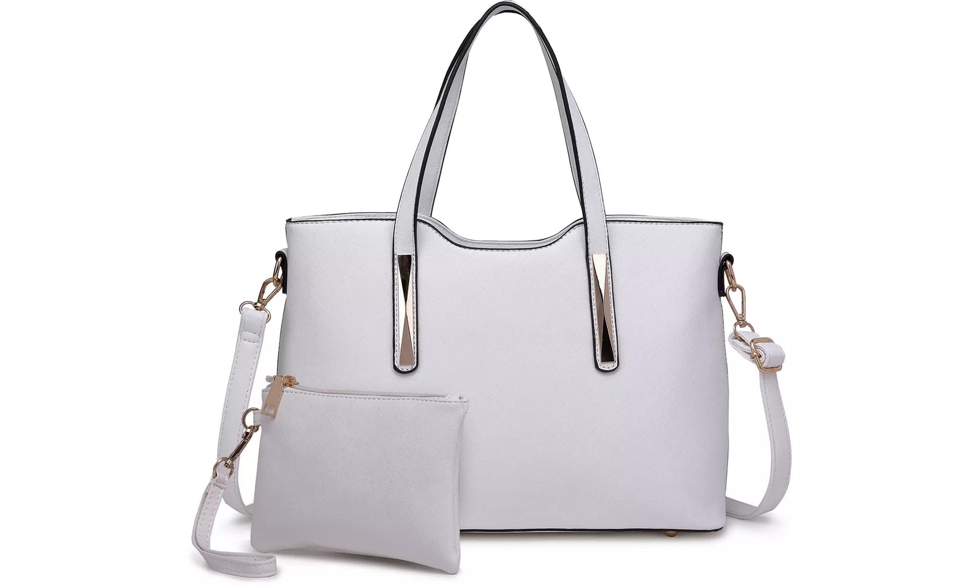 Damen-Handtasche und Geldbörse in Leder-Optik