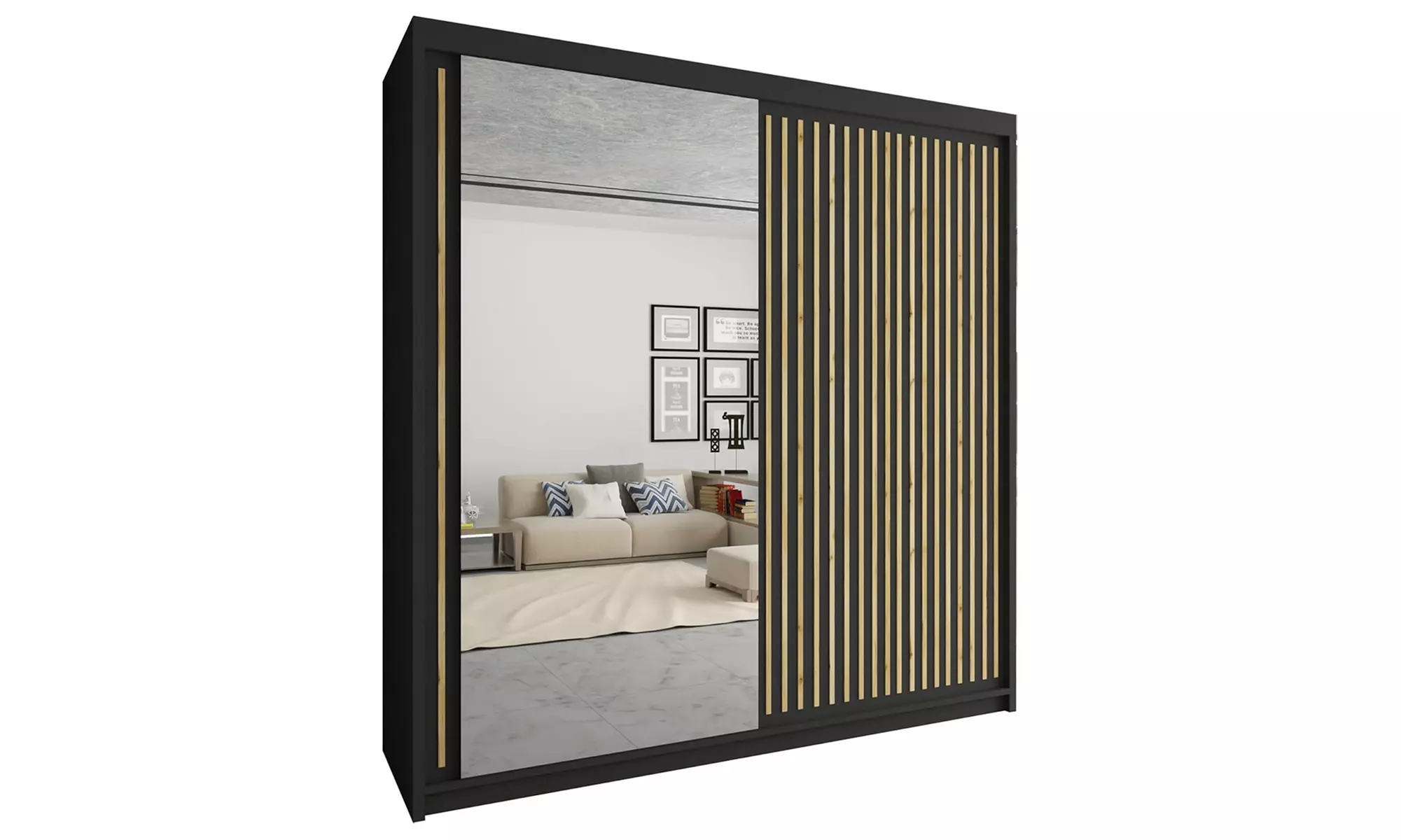 Roni Sliding Mirror Door Wardrobe