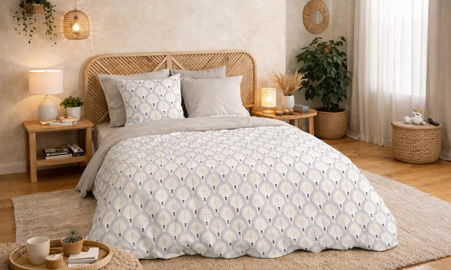 Parure de lit 100 % coton 57 fils/cm²