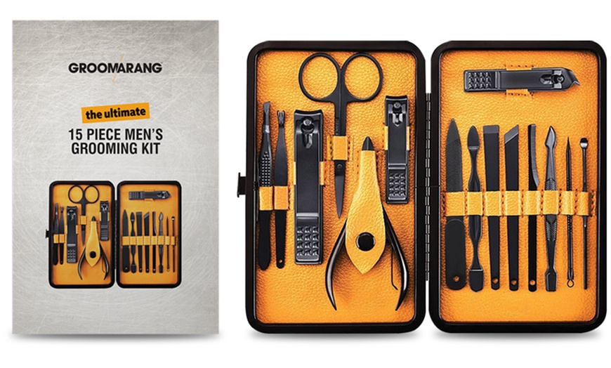 Image 1: 15-Piece Men's Grooming Kit