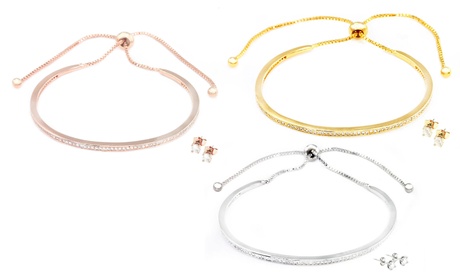 1 ou 2 sets de bracelet et boucle d'oreille Jessica fabriqués en cristaux de Swarovsk®