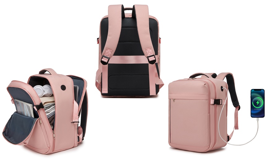 Image 3: Kabinen-Rucksack 15,6'' mit Laptopfach & Trolleygurt