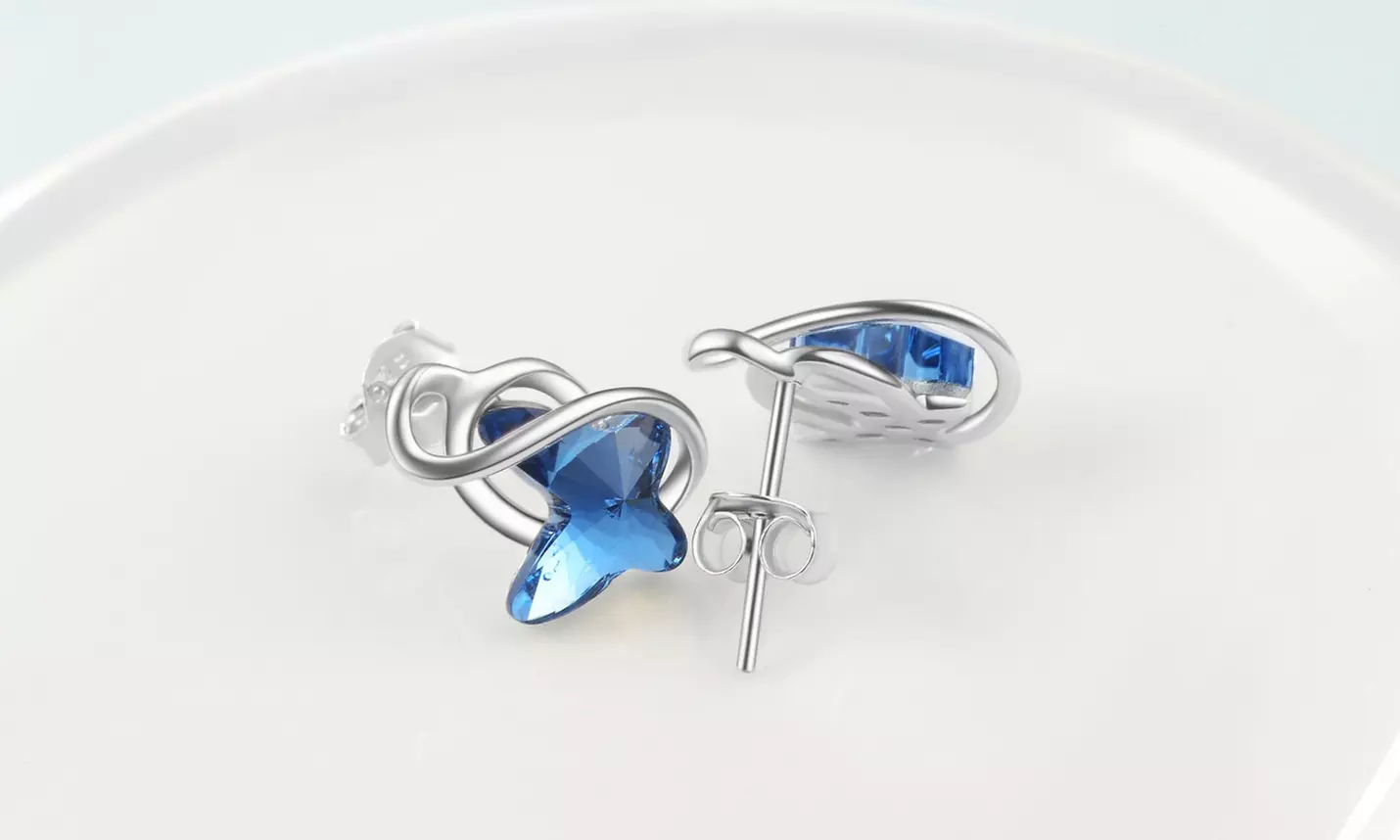 Sterling Silver Swarovski Butterfly Earrings