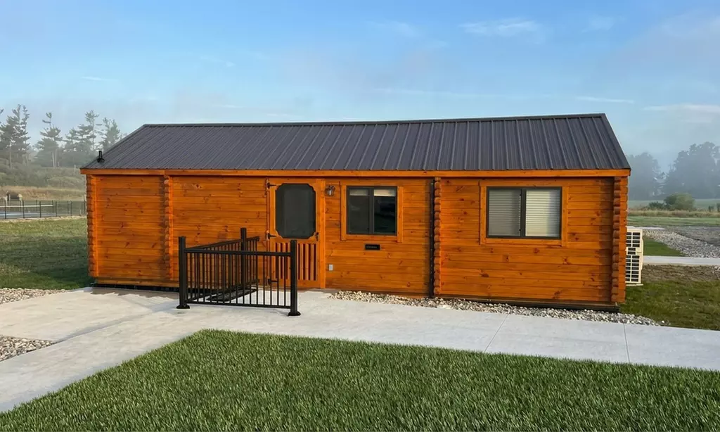 New Tiny Home Log Cabin Stays at Alpen Bluffs Outdoor Resort