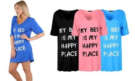 Robe pyjama ''My bed is my happy place'' Oops