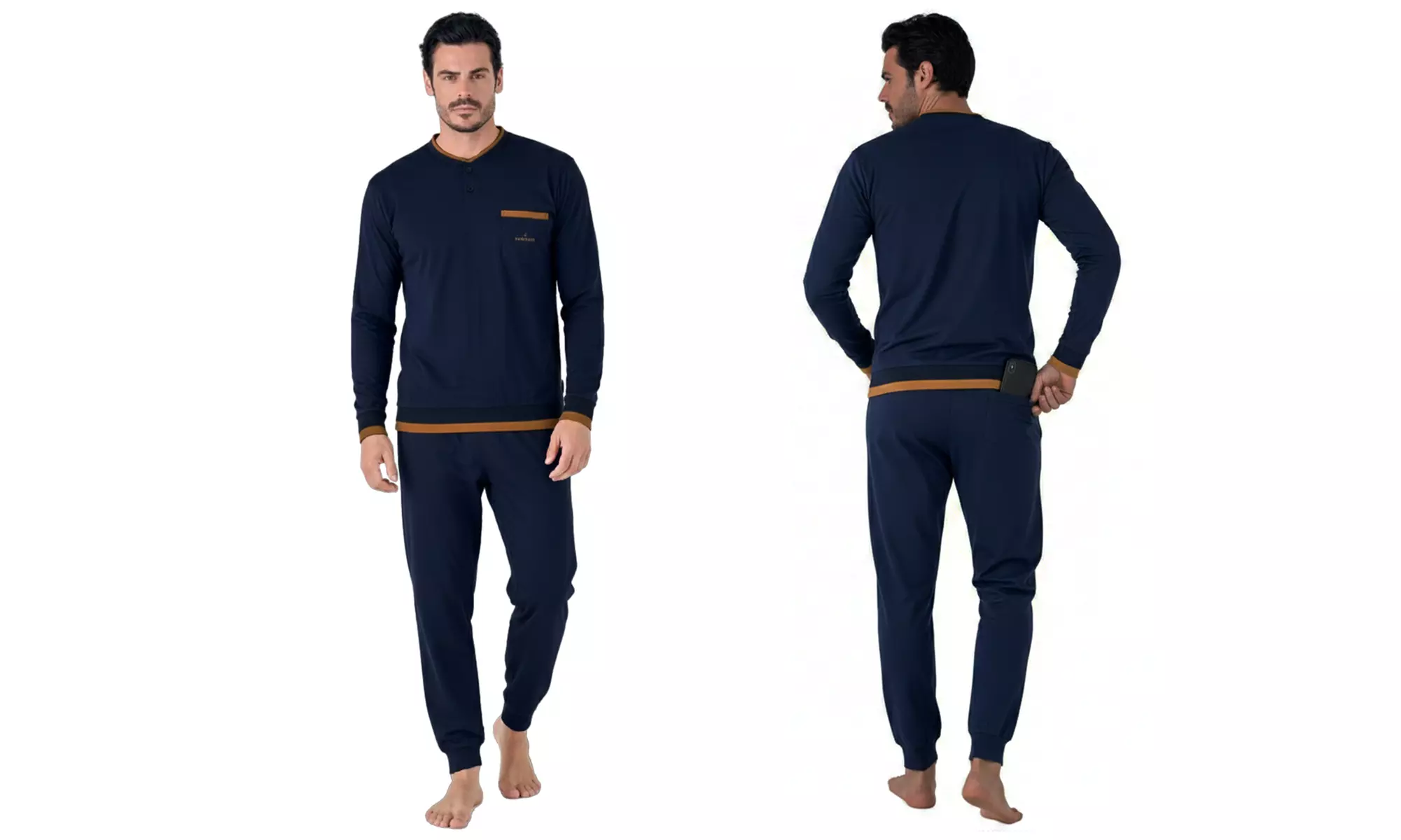 Navigare Herren-Pyjama aus Baumwolle