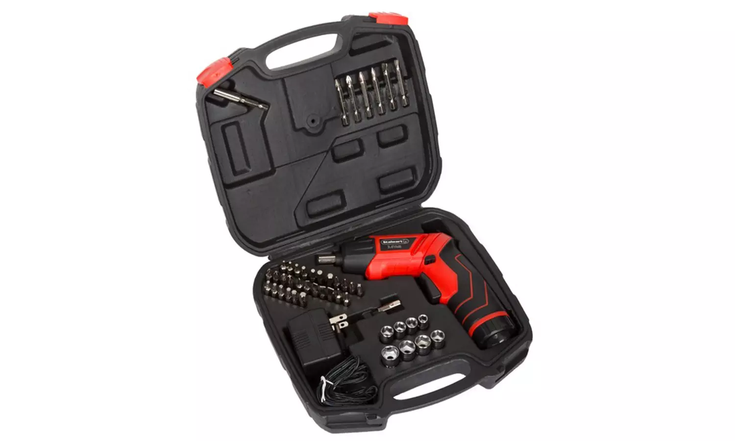Pivoting Screwdriver 45 Pc. Set- Cordless Power Tool with Rechargeable Battery