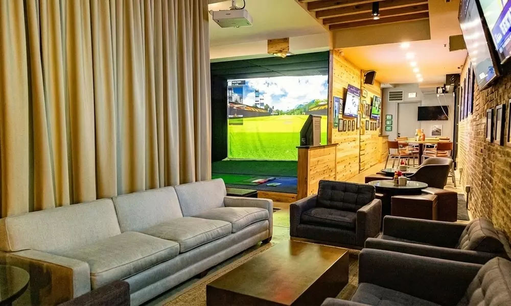 Experience 1 Hr Golf Sim and/or Pizza & Beer with Spend $20, $40, $100