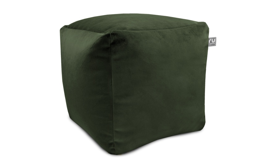 Image 2: rucomfy Velvet Cube Footstool