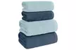 Juego de 4 toallas de baño de algodón suave combinadas en 2 colores - Second Medium