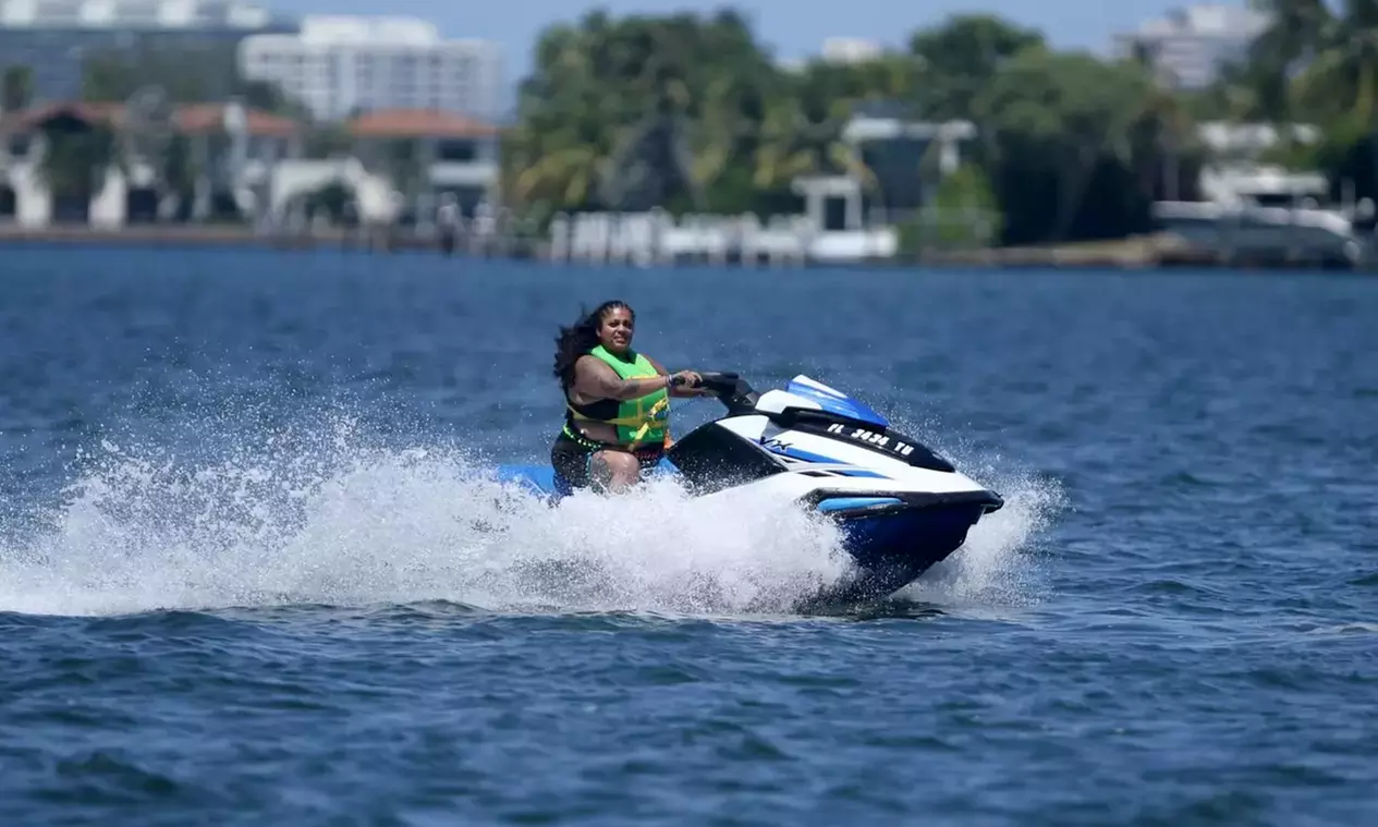 Nicewavesmiami: Double the Water Fun! Get 1hr FREE Boat Ride with 1hr Jet Ski Ride for 1 or 2 (Up to 91% Off)